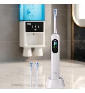 Mioji Oral B8 Care Şarj Edilebilir Diş Fırçası Beyaz + 2 Yedek Başlık