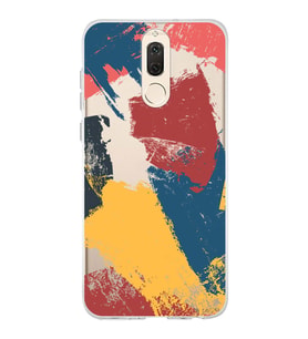 Huawei Mate 10 Lite Uyumlu Kapak Brush Stroke Tasarımlı Şeffaf Silikon Kılıf