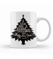 Yılbaşı Yeni Yıl Konseptli Merry Christmas Ağaç Kupa Bardak Porselen