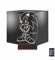 Luvivia Sonic Çocuk Odası Hediye Kişiye Özel 3D Lamba - Masa Gece Lambası