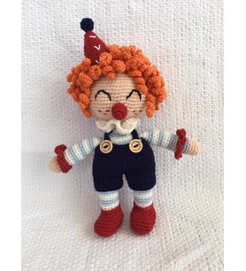 Uyuyan Palyaço Amigurumi Organik Oyuncak