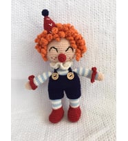 Uyuyan Palyaço Amigurumi Organik Oyuncak