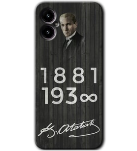 Omix X3 Kılıf HD Desen Baskılı Arka Kapak - Atatürk Ahşap İmza