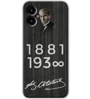 Omix X3 Kılıf HD Desen Baskılı Arka Kapak - Atatürk Ahşap İmza