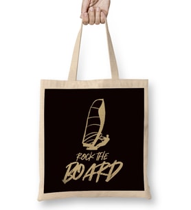 Rock The Board Surfboard Windsurfing Windsurfer Ocean Wave Bez Çanta Uzun Saplı