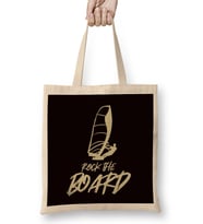 Rock The Board Surfboard Windsurfing Windsurfer Ocean Wave Bez Çanta Uzun Saplı