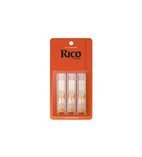 Rico RCA0325 Orange Box Bb Klarnet Kamışı No: 2.5 (Orta Seviye/Eğitim) - 3'lü Paket  Standart Kesim, Kolay Çalım ve Ekonomik Deneme Paketi