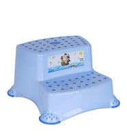 Kaydırmaz Çocuk Taburesi Mavi Çift Basamaklı , Çocuk Lavabo Basamağı (Buz-Buz)