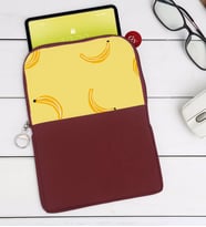 BK Gift Muz Tasarımlı Taşınabilir Koruyucu Tablet Kılıfı & Organizer Çanta - Bordo-1