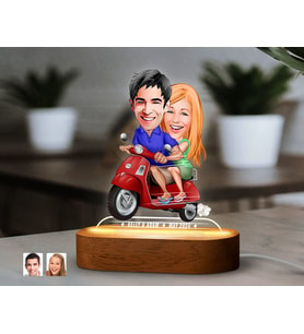 BK Gift Kişiye Özel Sevgili Karikatürlü Dekoratif 3D Biblo LED Işıklı Gece Lambası-10, Sevgiliye Hediye, Yıl Dönümü Hediyesi