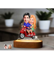 BK Gift Kişiye Özel Sevgili Karikatürlü Dekoratif 3D Biblo LED Işıklı Gece Lambası-10, Sevgiliye Hediye, Yıl Dönümü Hediyesi