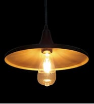 MYLİGHTS  RETRO SİYAH  İÇİ ALTIN METAL SARKIT AVİZE  RUSTİK TEKLİ 27CM EN