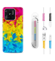 Xiaomi Redmi Note 7 8 9 Pro 10 2022 10 Pro 10S Kılıf Kablo Koruma Spiral Silikon Yapraklar 1634