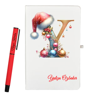 Yeni Yıl Hediyesi Kişiye Özel Defter ve Roller Kalem Seti