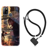 INFINIX Smart 4 5 6 Zero 8 S5 Pro Kılıf Boyun Askılı Silikon Kız ve Kedi 1762