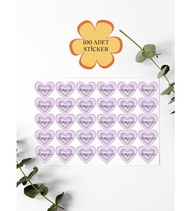 100 Adet Teşekkür Ederiz Stickers Paketleme Kargo Çıkartma PYT0KSTK142