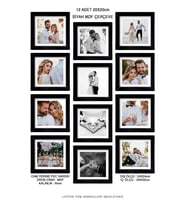 12 Adet 20x20 Çerçeve - Mdf Çerçeve - Kare Fotoğraf Çerçevesi (Siyah)