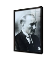 Atatürkün Profili Çerçeveli Cam Tablo