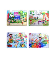 4 Set - 96 Parça Tox Oyun Parkı ve Müzik 5+ Keçe Yapboz - 5 Yaş Puzzle T016 T040