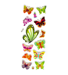 Sticker Kabartmalı Stiker Defter, Planlayıcı (kzy1062) 16x7 cm - Kelebek