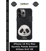 iPhone 15 Pro Max Uyumlu Panda Desenli Silikon Kılıf 3D Günlük Kullanım Farklı Model Tarz Aksesuar