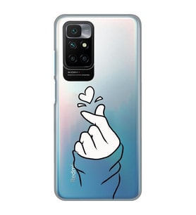 Redmi 10 2022 Uyumlu Kalp Desenli Şeffaf Telefon Kılıfı