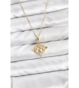 316L Çelik Zincir Gold Renk Sonsuzluk Model Zirkon Taşlı Kadın Kolye - TJ-BKO10873