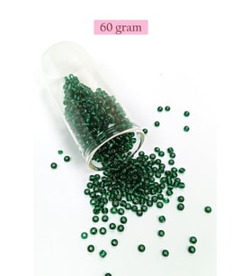 Dökme Cam Kum Boncuk (8/0) 3 mm - 60 Gram - Koyu Yeşil - BNC187