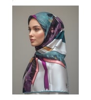 Çiçek Desenli Twill Eşarp Desen 2 Renk 1