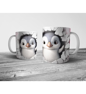 Pixxa Penguen Penguin Optik İllüzyonlu Kupa Bardak Model 5