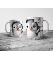 Pixxa Penguen Penguin Optik İllüzyonlu Kupa Bardak Model 5