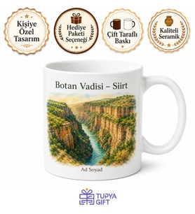 Siirt Botan Vadisi Doğu Anadolu Hatırası Porselen Kupa Bardak Hediye