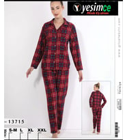 PAMUKLU PİJAMA TAKIMI (Bordo)