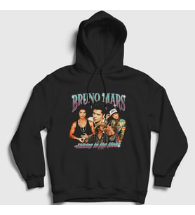 Presmono Unisex Siyah Poster Müzik Bruno Mars Kapüşonlu Sweatshirt 477591tt