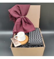 Şal & Cüzdan & Bambu Kahve Fincanı Kahve Hediye Seti