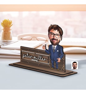BK Gift Kişiye Özel 3D Kabartma İsimli Baba Karikatürlü Ahşap Biblo-5, Babaya Hediye, Babalar Günü Hediyeleri