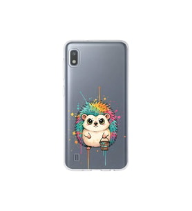 Samsung Galaxy A10 ile Uyumlu Splash Kirpi Tasarımlı Şeffaf Silikon Kılıf