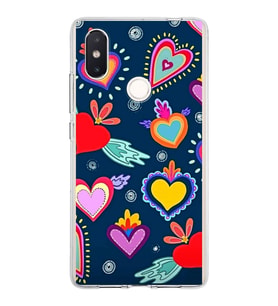 PrintiFy Xiaomi Mi 8 SE ile Uyumlu 1mm Slim Fit Retro Renkler 3 Baskılı Şeffaf  Kılıf