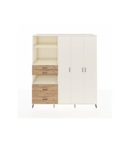 Kronos Dolap 12 Raflı 4 Çekmeceli Tek Askılı 220x59x243 Aytaşı-Aytaşı/Çam
