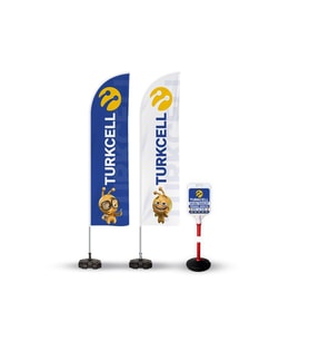 Turkcell Reklam Yönlendirme Tanıtım Yelken Bayragı ve Bariyer Duba