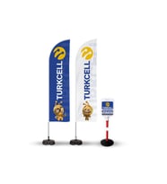 Turkcell Reklam Yönlendirme Tanıtım Yelken Bayragı ve Bariyer Duba