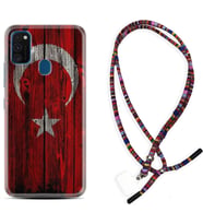 Samsung M21 M22 M23 M30 M31S M32 Kılıf Boyun Asklı Rasta Silikon Şanlı Türk Bayrağı 2 1317