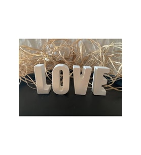Dekoratif Taş Tozu Harf Love Yazı (Beyaz)