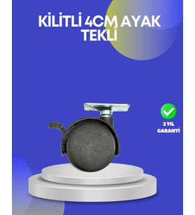 Dolap Ve Raflar İçin 4 Cm Kilitli Tekerlek Tekli