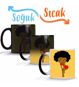 Betty Boop Negra Sihirli Kupa Bardak Porselen