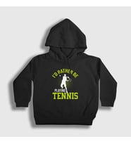 Presmono Unisex Çocuk Siyah I Rather Play Spor Tennis Tenis Kapüşonlu Sweatshirt 334769tt