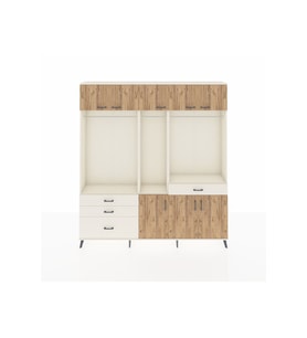 Arges Dolap 8 Raflı 4 Çekmeceli 3 Askılı 220x30x243 Aytaşı-Çam/Aytaşı