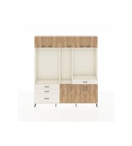 Arges Dolap 8 Raflı 4 Çekmeceli 3 Askılı 220x30x243 Aytaşı-Çam/Aytaşı
