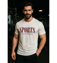 Erkek Beyaz Basic T-shirt Basıkılı Slim Fit Rahat Kalıp %100 Pamuk Tişört