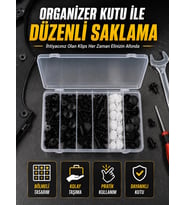 Profesyonel Oto Klips Tamir Seti 6 Farklı Model Plastik Sabitleme Pimi Organizer Kutulu